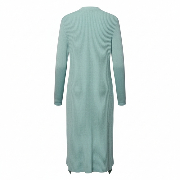 Nina Leonard Crochet Trim Tiffany Blue Duster Cardigan Size Large EUC - Picture 3 of 8